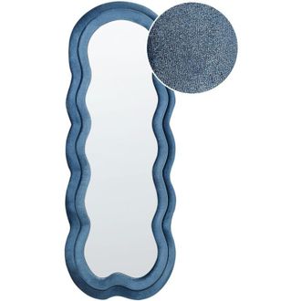 Beliani Beliani - Modern Wall Mirror Decorative Hanging 57 x 160 cm mdf Frame Irregular Shape Blue Lacs