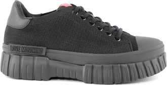 Love Moschino Zwarte Stoffen Sneakers - Dames - Sneakers - Zwart - 38 EU - Schoenen