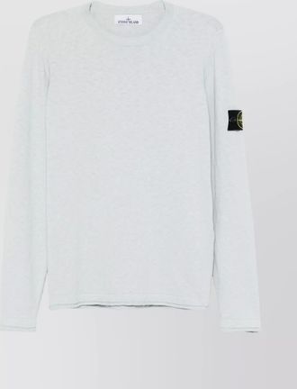 Stone Island ribbed crewneck sweater rolled trim