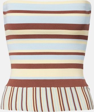 Faithfull The Brand Citara striped cotton-blend tube top