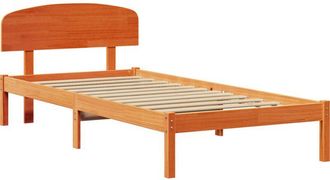 vidaXL Estructura De Cama Con Cabecera Marr&oacute;n Cera 90 X 190 Cm Vidaxl