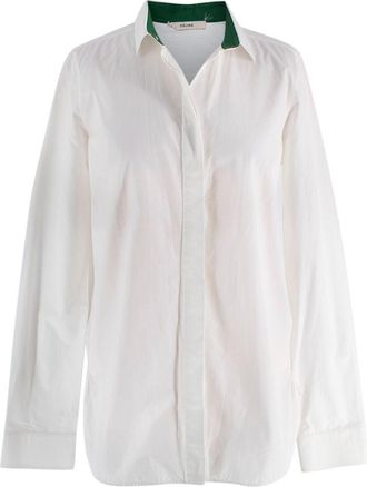 Celine White Collared Cotton Shirt Size XS