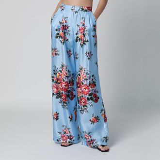 Dolce & Gabbana Silk twill trousers with floral print