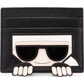 Karl Lagerfeld Card Case Slg in Black at Nordstrom