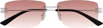 Bottega Veneta Sunglasses Bv1126 S 007 Silver/Red Men