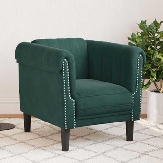 vidaXL Vidaxl - Sill&oacute;n De Terciopelo Verde Oscuro