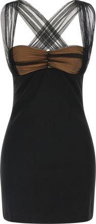 Nensi Dojaka Black Viscose Short Womens Dress