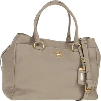 Prada Pre-owned Handbags, female, Beige, Size: ONE SIZE Pre-owned Vintage Leather Handbag