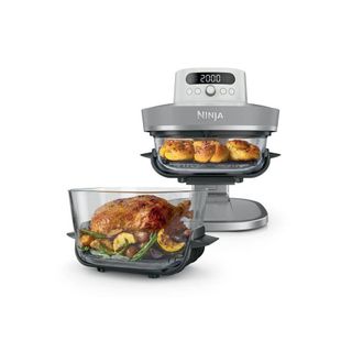 Ninja Crispi Pro As090chwh Freidora De Aire De Vidrio 5,7 L + 2,3 L 2100 W Blanco 5 Modos Hasta 230 &deg;c