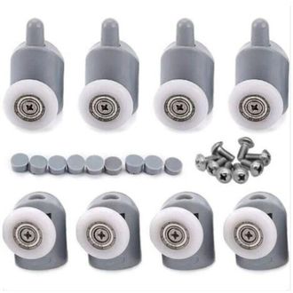 OEM 8 Rodillos Ajustables De Doble Rodillo Para Puerta De Ducha, Ruedas Para Cabina De Ducha De Ba&ntilde;o, 25 Mm, 5 Superiores Y 5 Inferiores - Crezuo