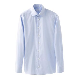Eton Gestructureerd Twill Overhemd Modern Twist - Heren - Zakelijke Overhemden - Blauw - M - Katoen - Overhemden