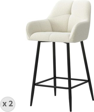 Moloo Silla de bar de tela Cosy Ecru (x2)
