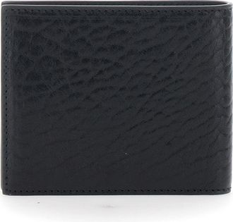 Ferragamo Mens Wallet Revival Black Grained Leather Calfskin