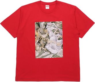 SUPREME SS20 Week 1 Bling Tee Money Printing Short Sleeve Unisex Red SUP-SS20-298