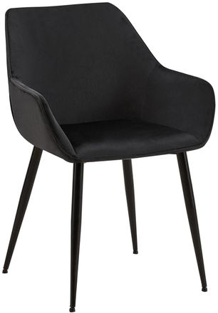 Clp Silla de comedor con reposapi&eacute;s en terciopelo negro
