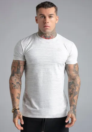 Siksilk Camiseta para Hombres Blanca Marl XXL