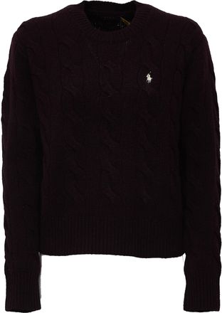 Polo Ralph Lauren Cable-Knit Wool Cashmere Embroidered Pony Sweater