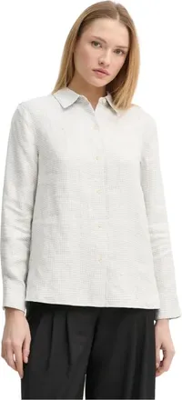Theory Dames, Blouses & Shirts, Grijs, Maat: S Linnen