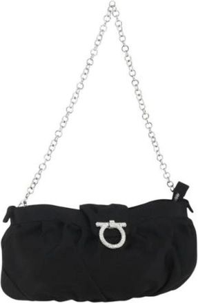 Ferragamo Pre-owned Shoulder Bags, female, Black, Size: ONE SIZE Pre-owned Satin Shoulder Bag