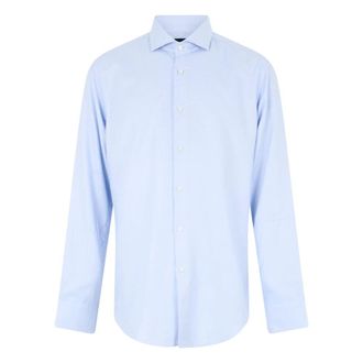 HUGO BOSS Camicia formale regular-fit in cotone strutturato - - Shirts - Uomo - Blu - 3XL