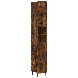 vidaXL Armario De Ba&ntilde;o Con Estante Abierto Zwolle Roble Ahumado Vidaxl