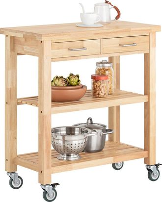SoBuy Carrito De Server, Estanter&iacute;a De Cocina, Carro De Cocina,naturaleza 80 X 40 X 90cm Fkw24-n Sobuy Es