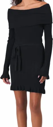 Vertigo Paris Quilted Cowl Neck Mini Dress In Black