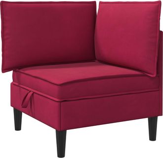 vidaXL Sof&aacute; Esquinero Con Almacenamiento Rojo Vino Terciopelo Vidaxl