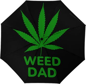 Generic Weed Dad Travel 3 Fold Automatic Umbrellas Compact Manual Umbrella for Rain Sun