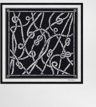 Dolce & Gabbana 70x70 Marina-print Silk Twill Scarf - Man Scarves And Silks Multicolor Onesize
