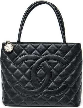 Chanel Pre-owned Womens Timeless Medallion Tote Shoulder Bag - Black - One Size
