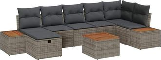 vidaXL Vidaxl - Conjunto De Sof&aacute; De Jard&iacute;n 8 Pcs Gris 55 X 62 X 69 Cm Polirat&aacute;n