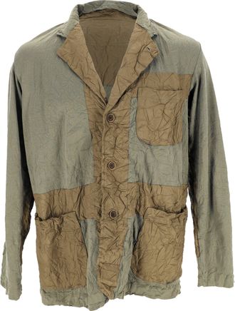 Issey Miyake Men Blazer in Green Cotton