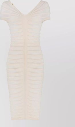 Elisabetta Franchi cotton viscose fan pattern midi dress