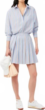 Lacoste Oversized Cotton Poplin Shirt In Blue