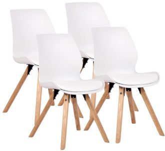 Clp Set De 4 Sillas Luna Blanco Pl&aacute;stico