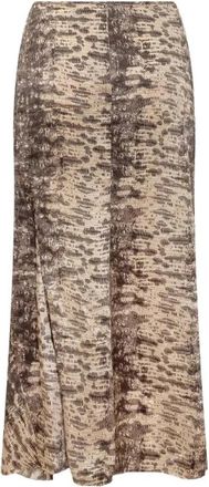 Isabel Marant Laren Midi Rok - Dames - Midirokken - Beige - M - Satijn - Rokken