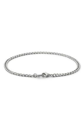 Miansai Mens Annex Cuban Chain Bracelet in Sterling Silver/Matte at Nordstrom, Size Large