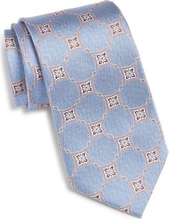 Nordstrom Geometric Silk Tie in Light Blue at Nordstrom