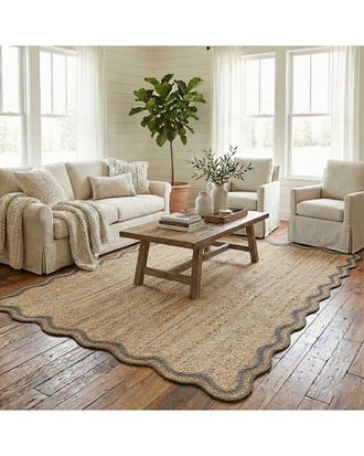 LR Home Lr Home Rivoli Farmhouse Bordered Handmade Area Rug