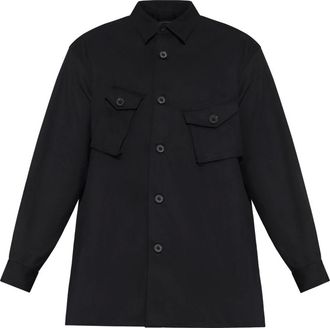 Yohji Yamamoto Twill Utility Overshirt - Heren - Overhemden - Zwart - Maat: L Katoen