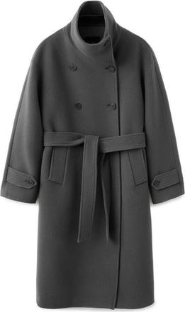 Mango Belted Virgin Wool Blend Coat in Grey at Nordstrom, Size Medium