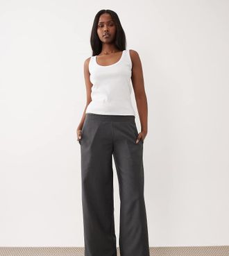 the frolic Pantaloni a fondo ampio grigio antracite con vita medio alta elasticizzata