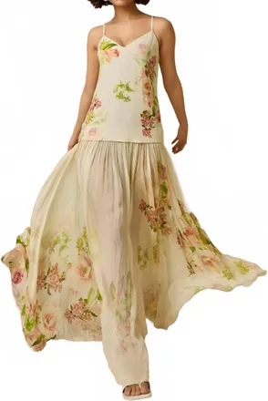 Hemant & Nandita Aiva Long Dress In Ivory Floral