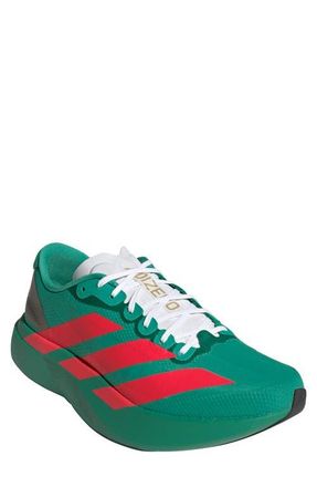 adidas Adizero Evo SL Running Shoe in Court Green/Lucid Red/White at Nordstrom, Size 10.5
