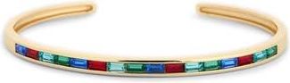 Kenneth Jay Lane Baguette Crystal Cuff Bracelet in Polished Gold Multi at Nordstrom Rack
