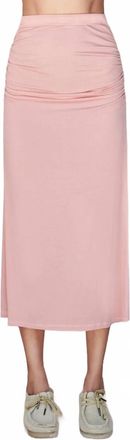 Sundry Womens Ruched Midi Skirt In Adobe