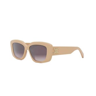 Celine Celine, Accessoires, unisex, Beige, ONE Size, Triomphe Rechthoekige Zonnebril