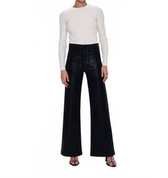 Pistola Denim Lana High Rise Ultra Wide Pants In Coated Noir
