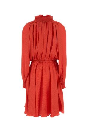 Fendi Womens Coral Silk Mini Dress Bitter-25 Exterior: Abiti